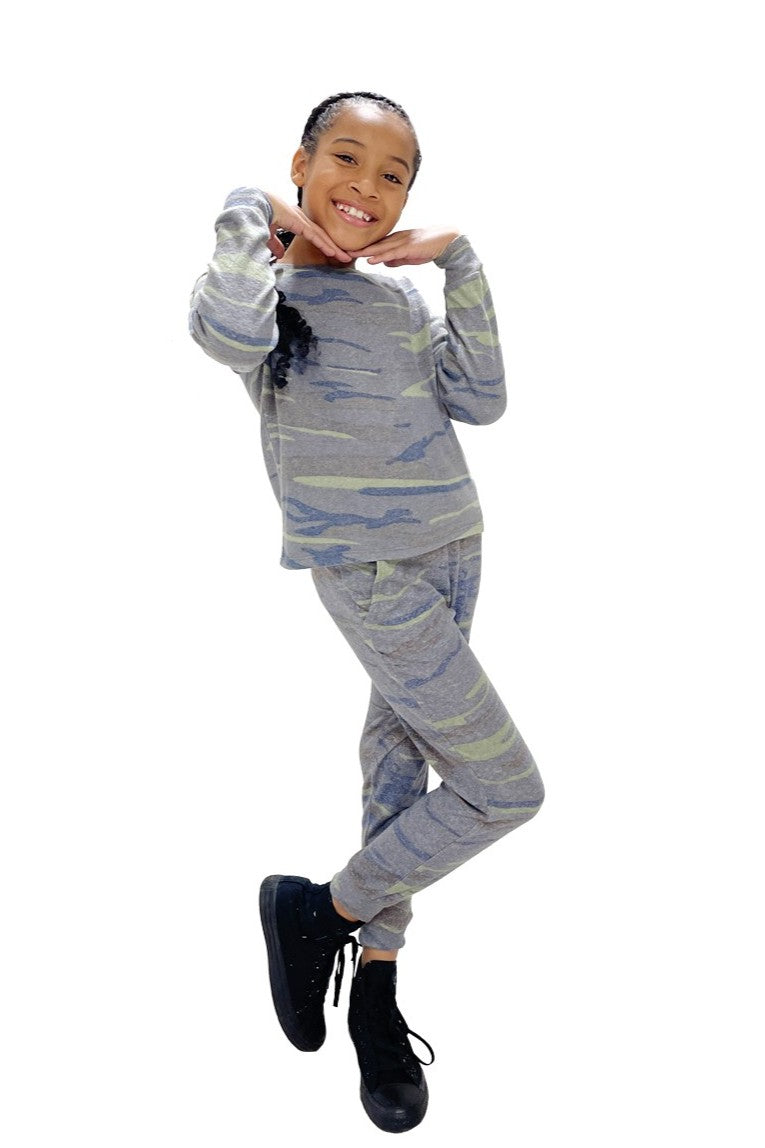Kid's Lounge Set Green Camo