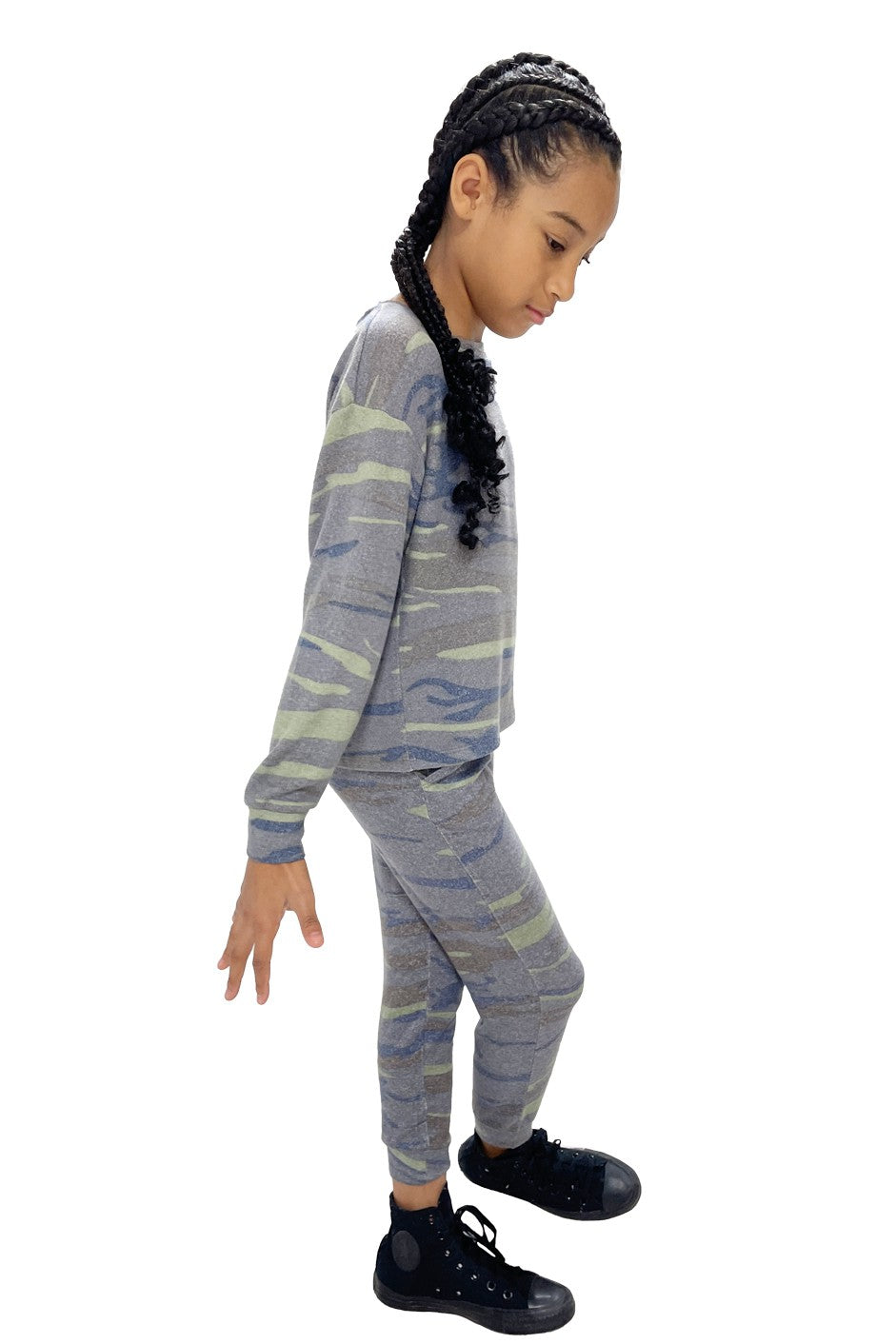 Kid's Lounge Set Green Camo