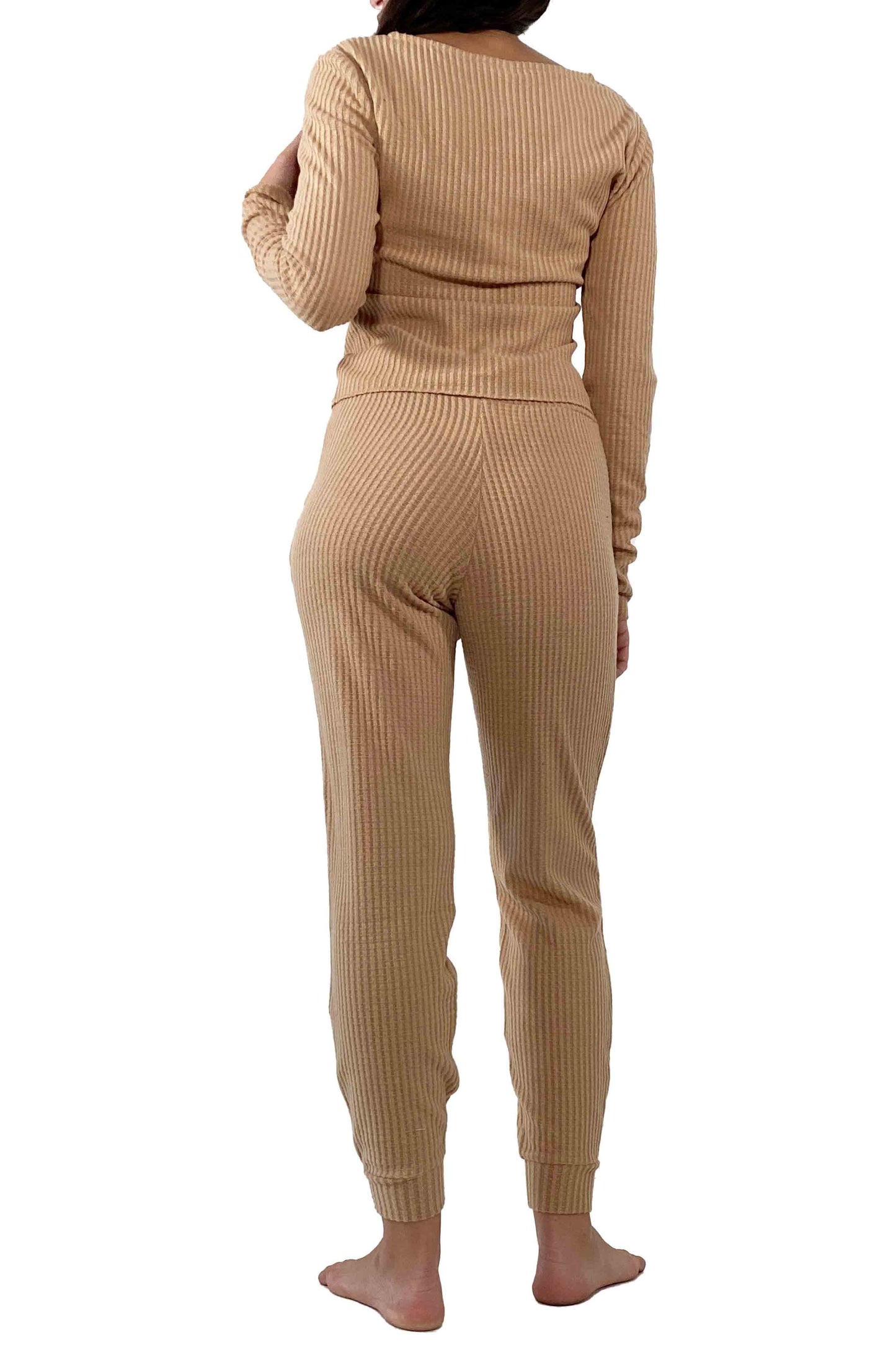 Women's Waffle Fleece Lounge Set (Top + Jogger)