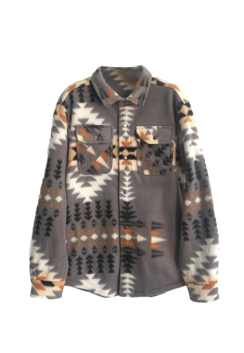 Toddler's Shacket Charcoal Aztec