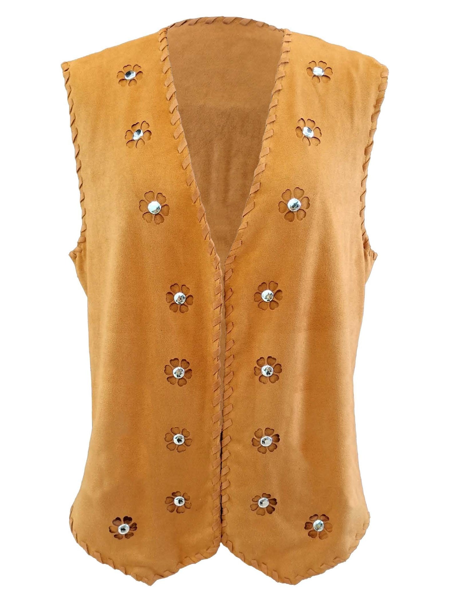 Girls' Studded Suede Vest