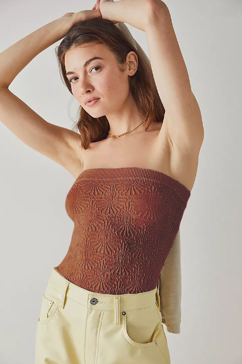 Jacquard Tube Top Berry image 1