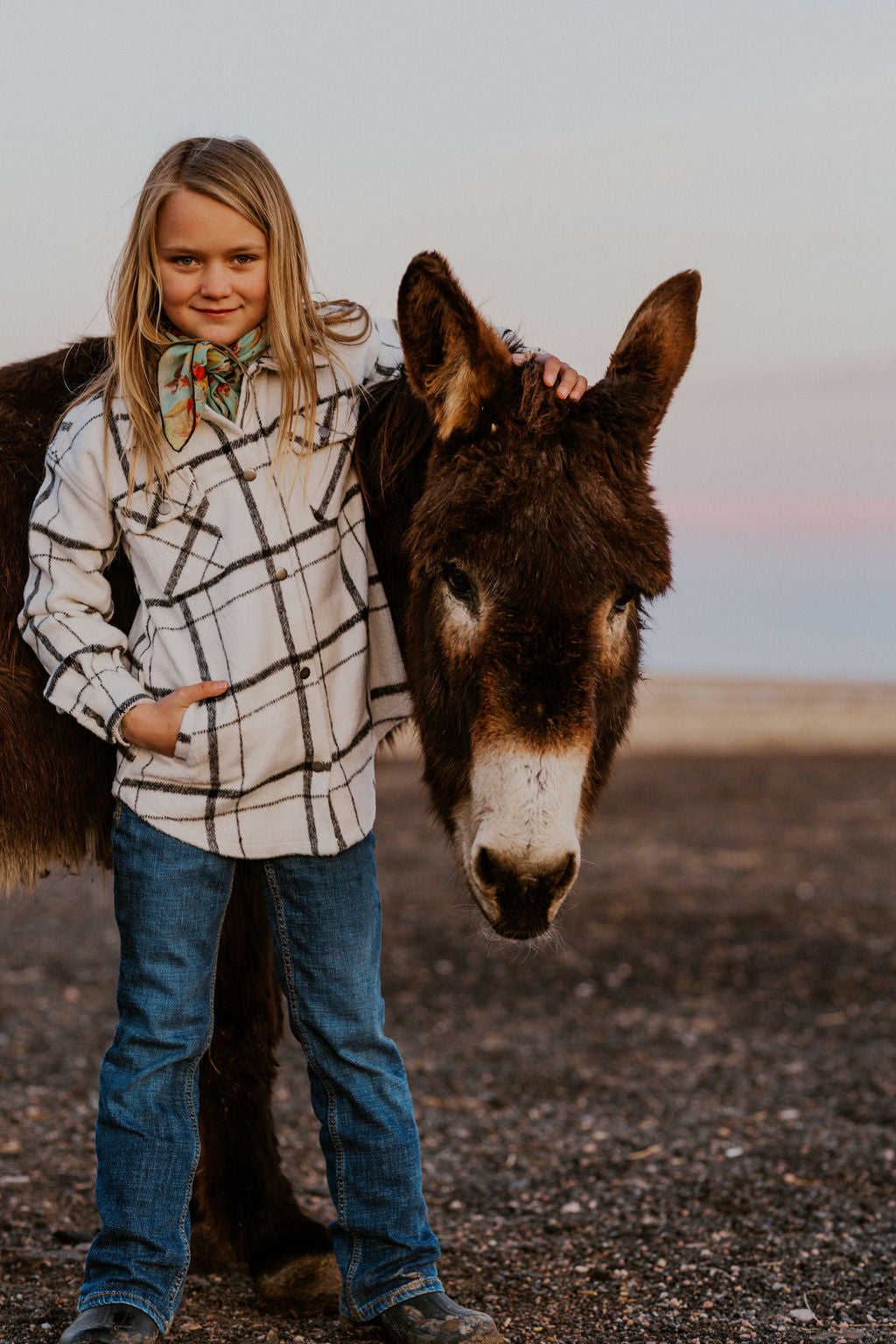 Kid's Shacket Blanco Plaid image 0