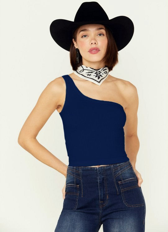 One Shoulder Top Cognac image 14