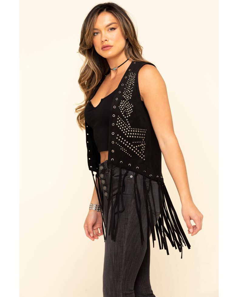 Women’s Studded Suede Rope Stitch Vest