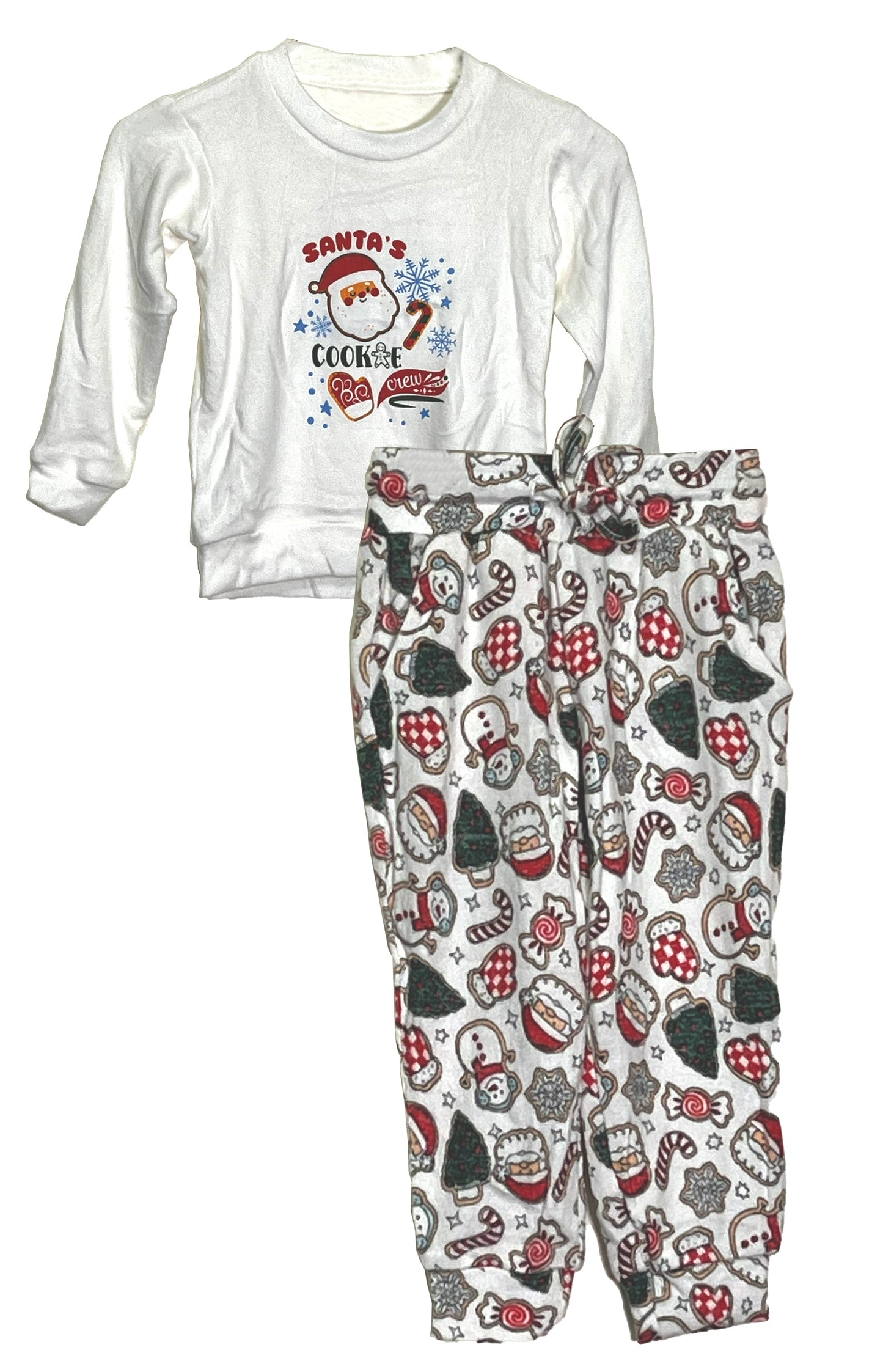 Kid's Hacci White/Red Santa Cookies Lounge Set
