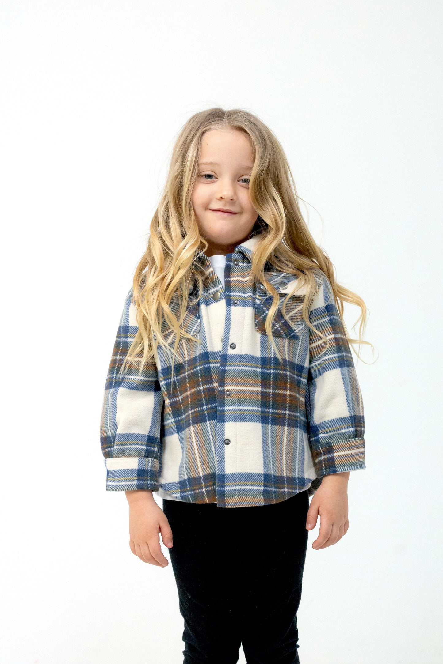 Kid's Shacket Beige Tartan