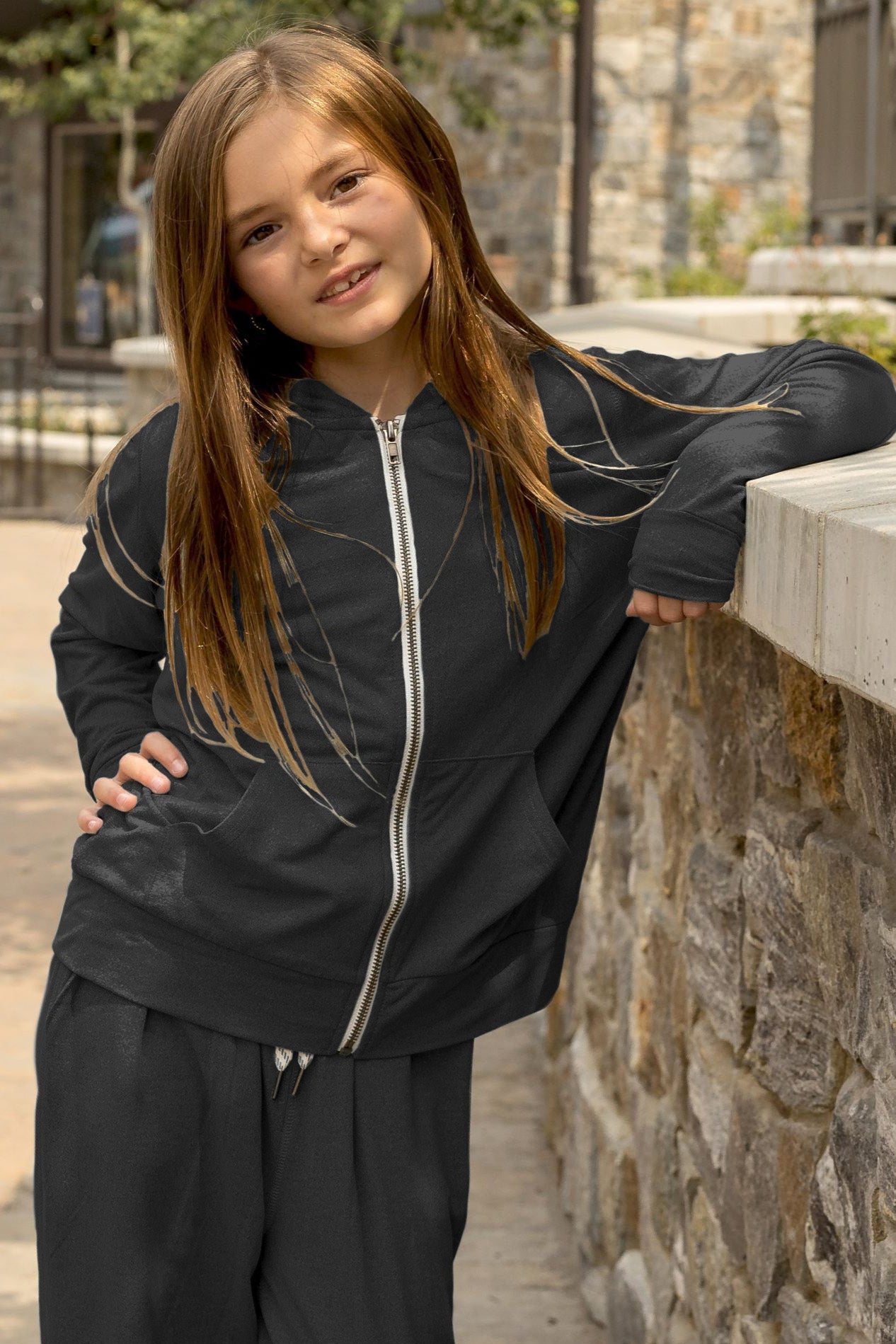 Girls' Yoga Zip-up Hoodie