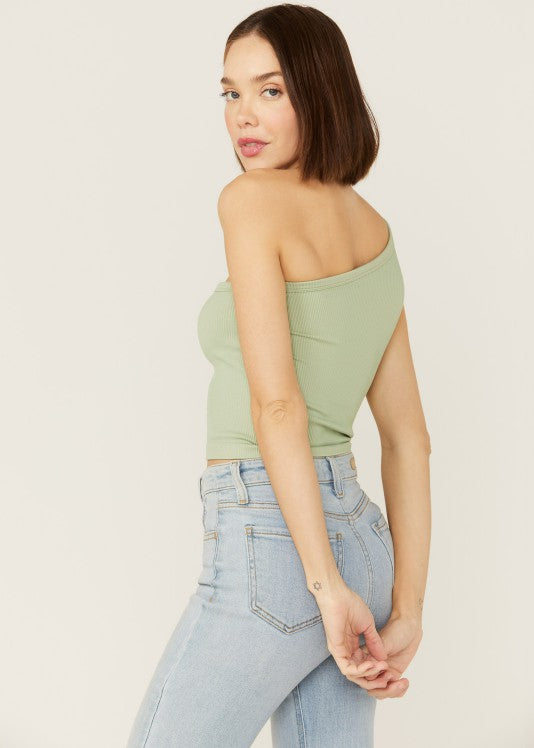 One Shoulder Top Cognac image 7
