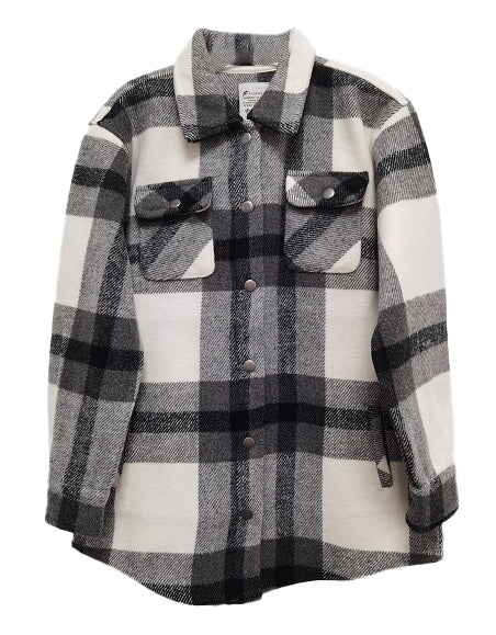 Kid's Shacket Grey Plaid image 0