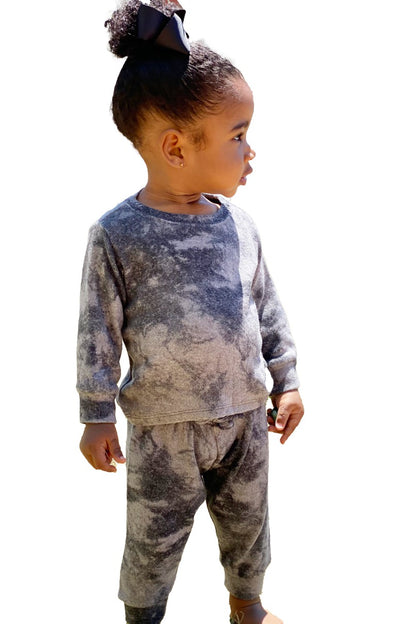 Kid's Lounge Set Black Tie Dye