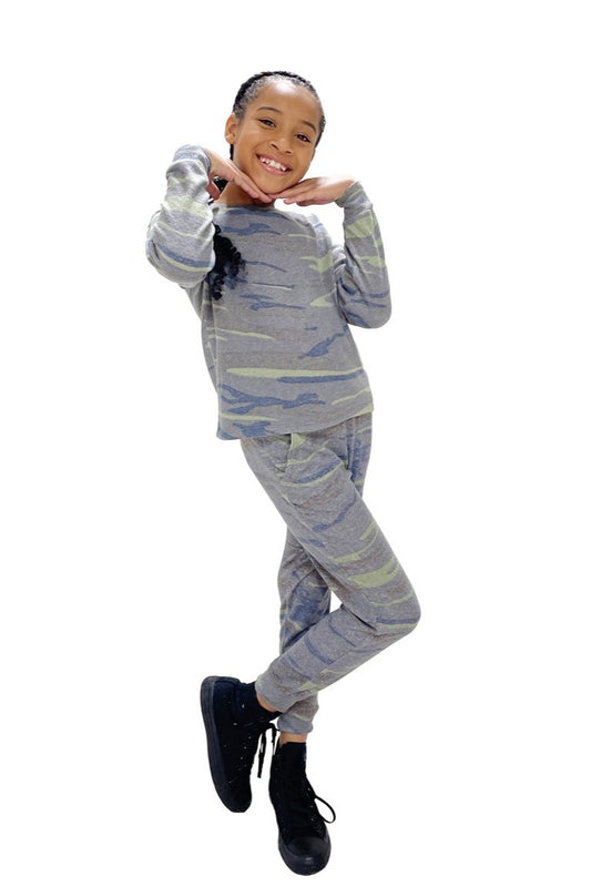 Kid's Lounge Set Green Camo