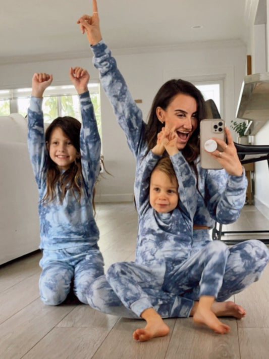 Kid's Lounge Set Indigo Tie Dye