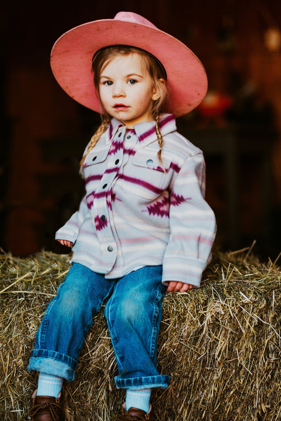 Kid's Shacket Purple Aztec