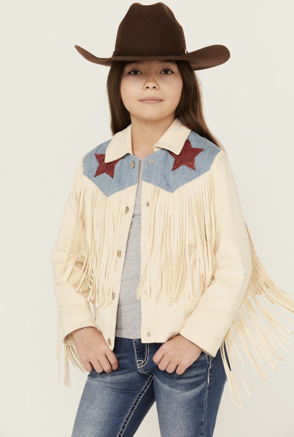 Kids Fringe Suede Jacket American Stars
