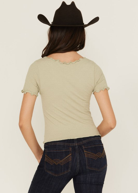 Women's Seamless Jacquard Short Sleeve