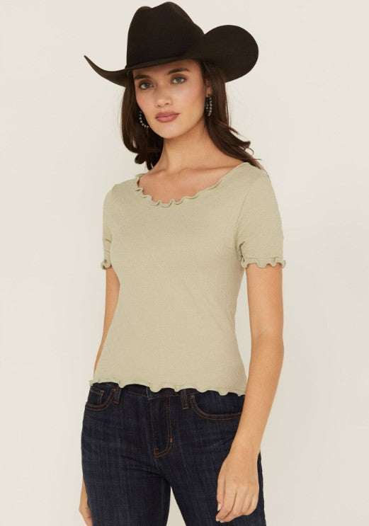 Women's Seamless Jacquard Short Sleeve