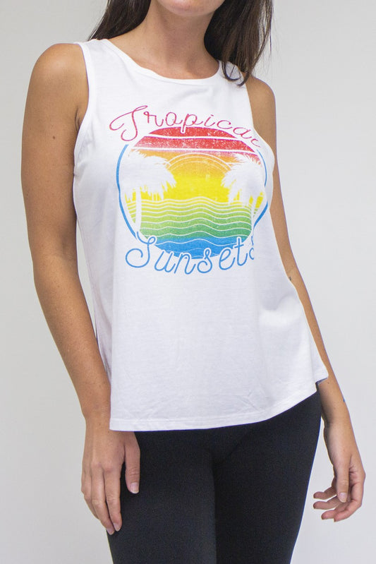 Women's Graphic Tank Palm Tree