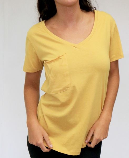 V-Neck Slouchy Pocket Tee image 5