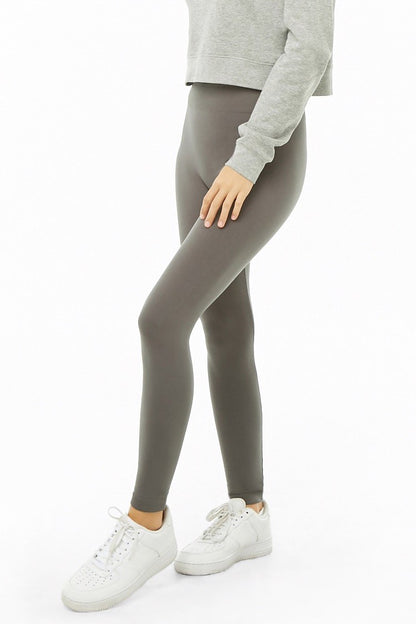 Women's Solid Fleece Lined Leggings - Multi Size