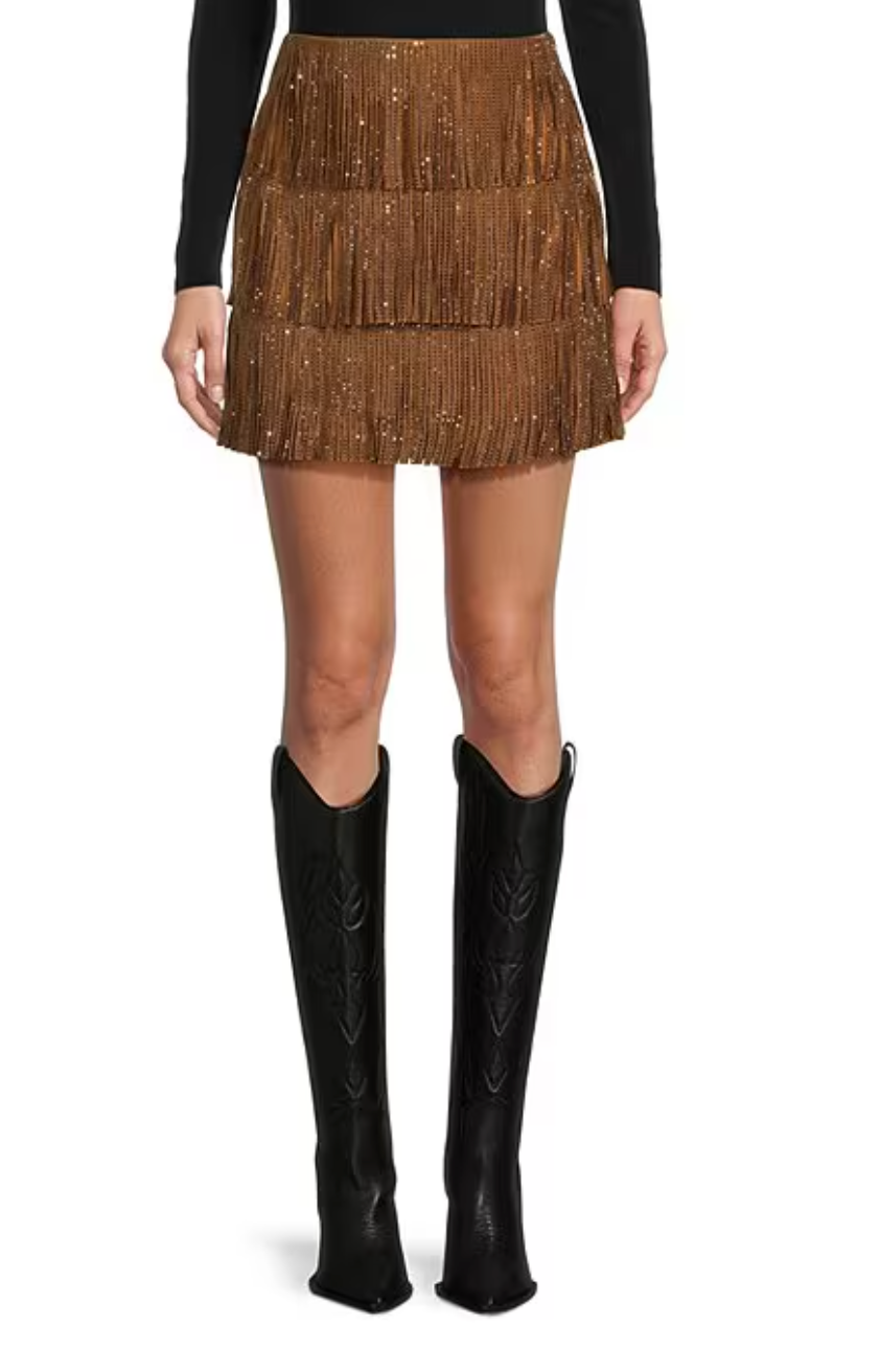 Women's Fringe Rhinestone Skirt image 1