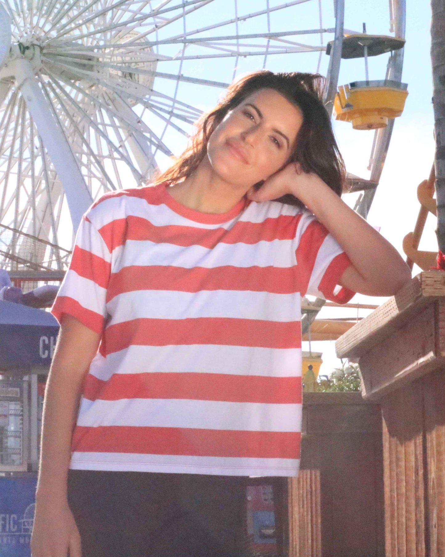 Women's Crew Neck Stripe Tee