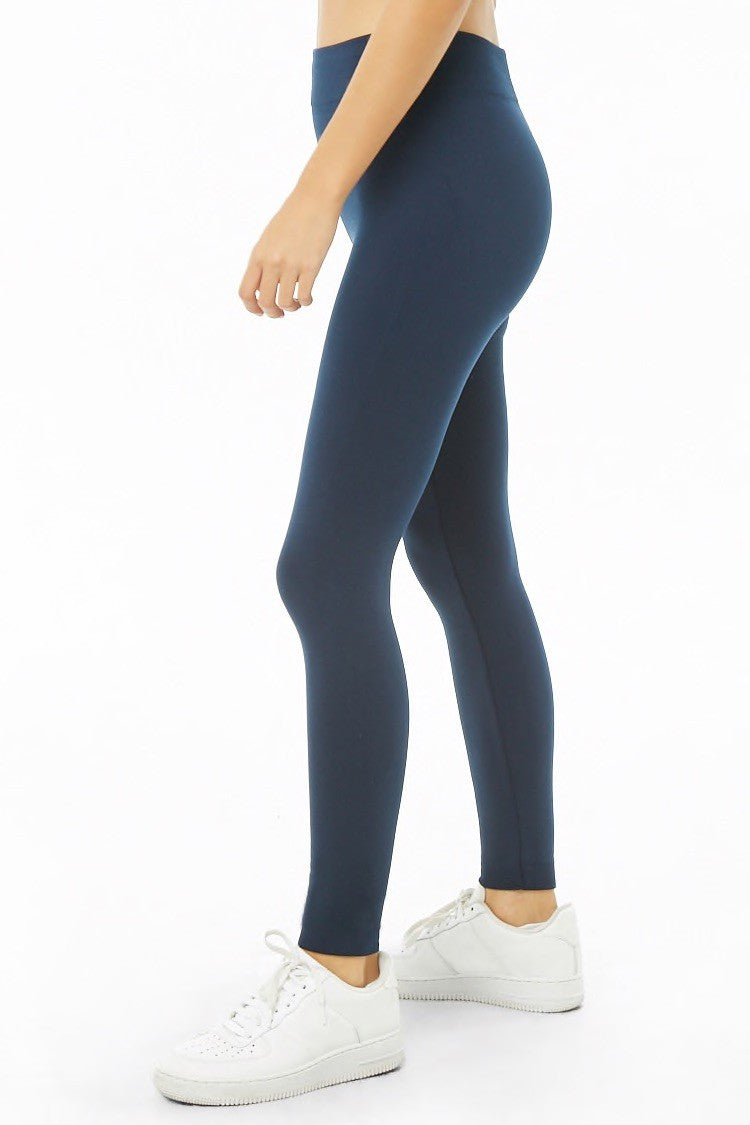 Women's Solid Fleece Lined Leggings - Multi Size