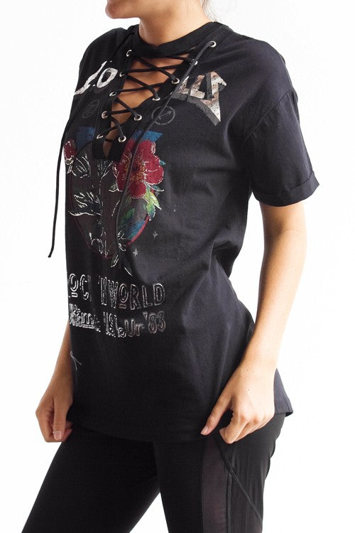 Women's Lace Up Concert Tee
