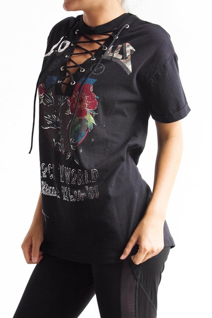 Women's Lace Up Concert Tee