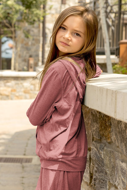Girls' Yoga Non-Zip Hoodie Ivy image 1