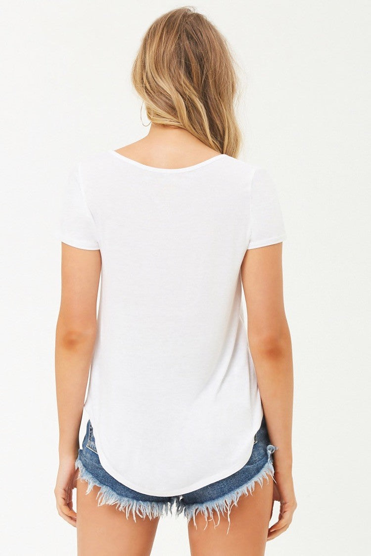 V-Neck Slouchy Pocket Tee image 1