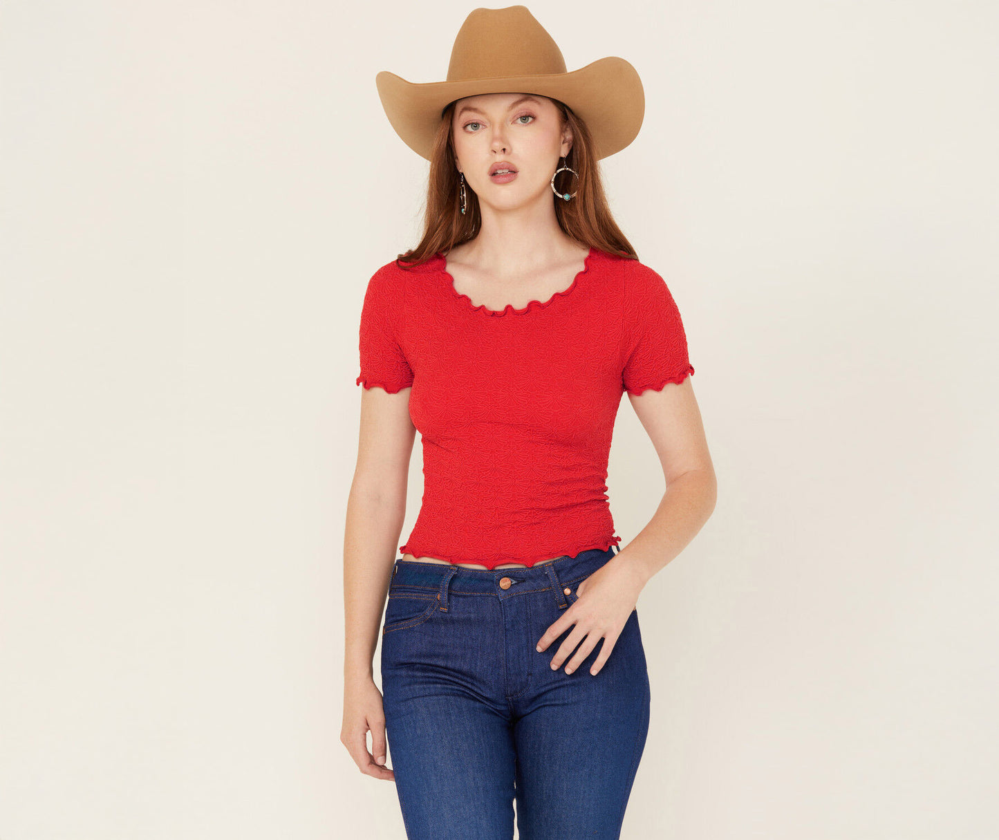 Women's Seamless Jacquard Short Sleeve