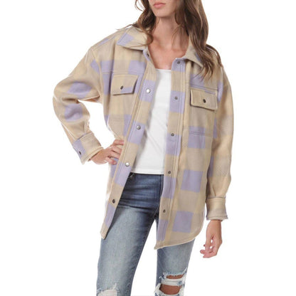 Fornia Boyfriend Shackets Lavender image 0