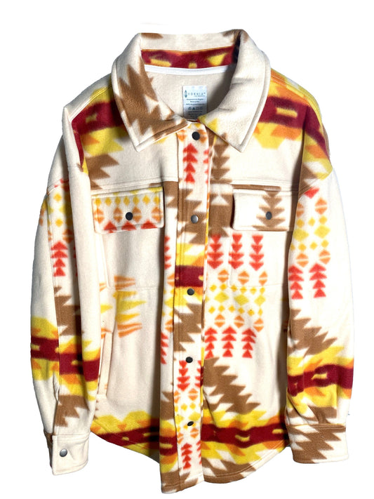 Kid's Shacket Brown Southwestern