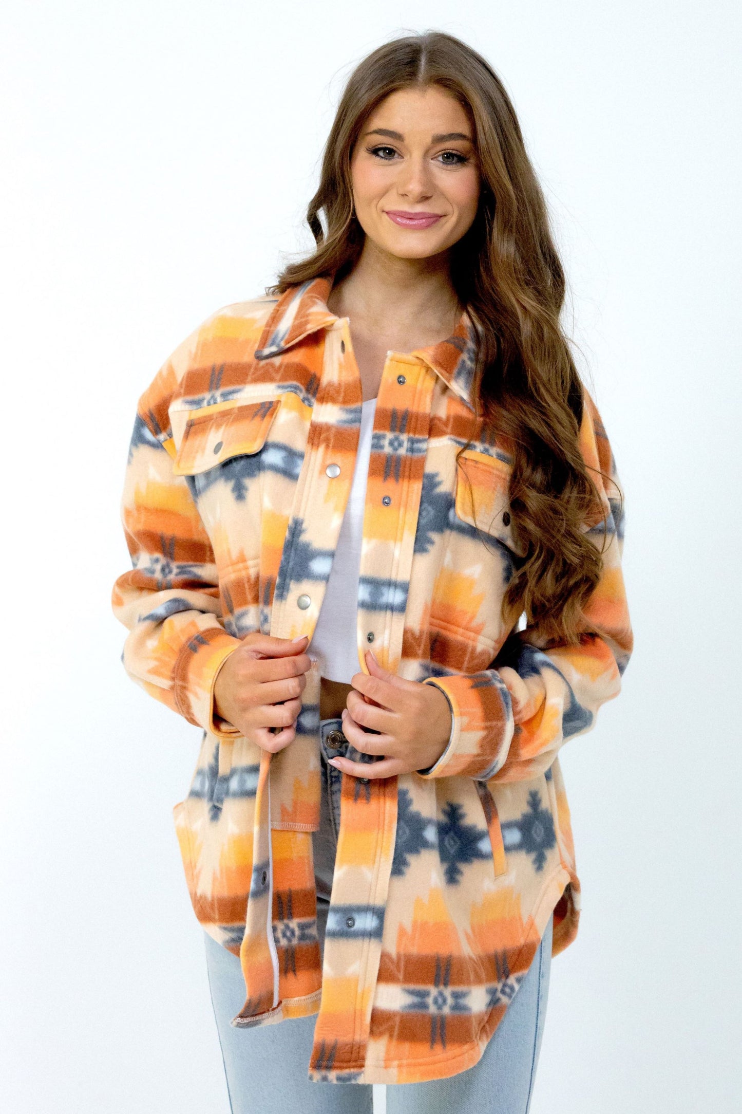 Women's Polar Fleece Shacket Sandstone image 0