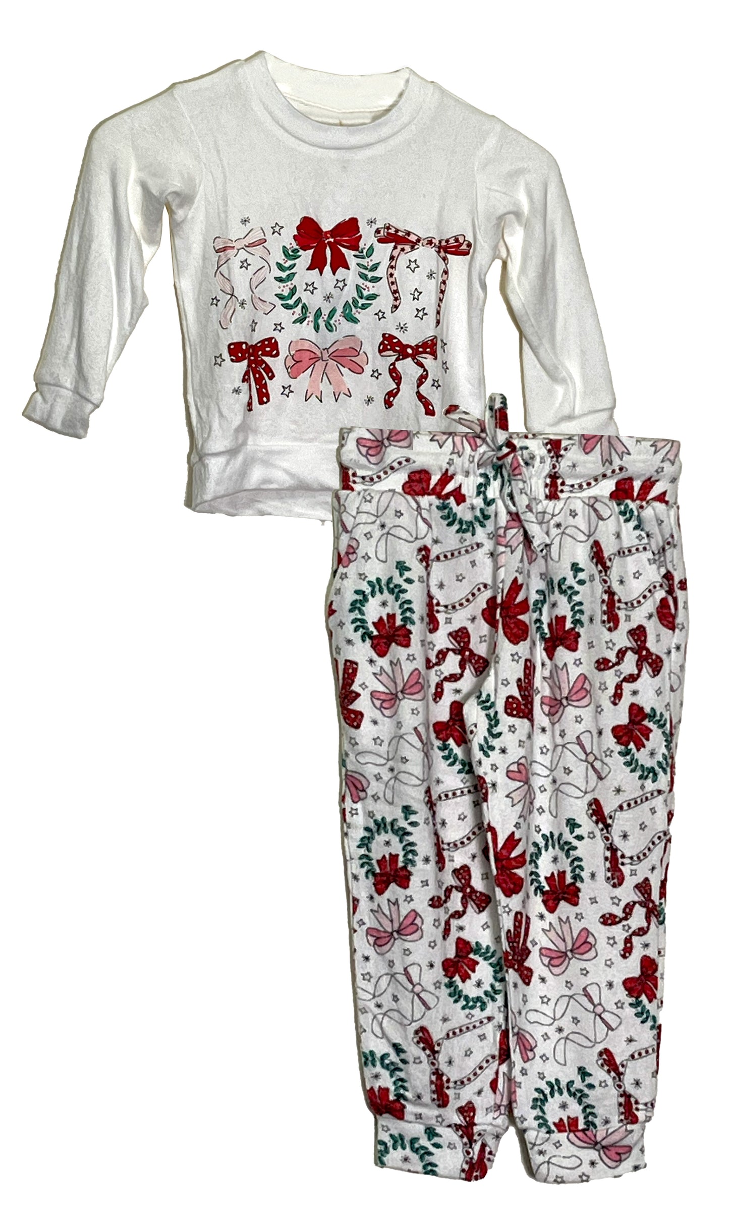 Kids Hacci White/Red Bows Lounge Set