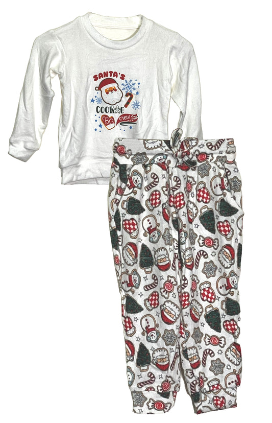 Kid's Hacci White/Red Santa Cookies Lounge Set