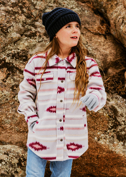 Kid's Shacket Purple Aztec image 0