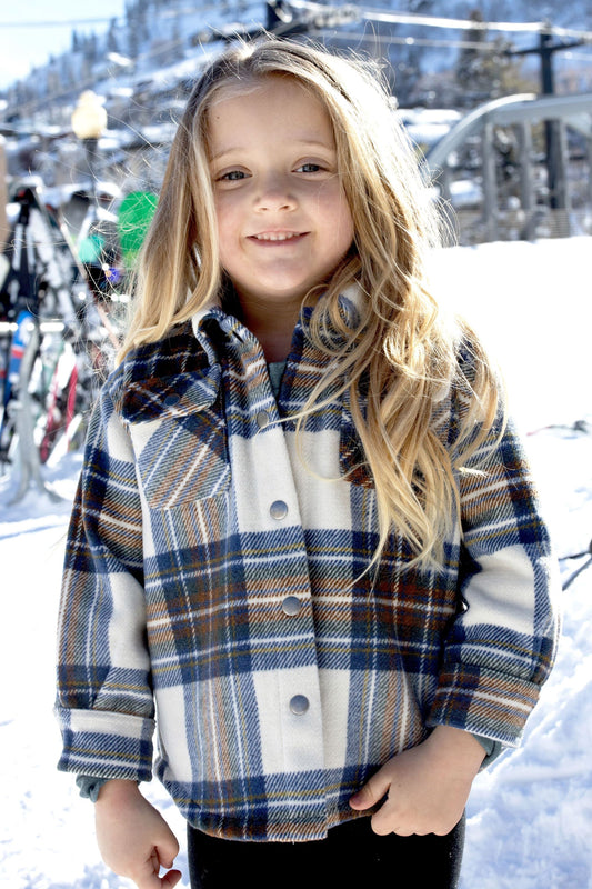 Kid's Shacket Beige Tartan