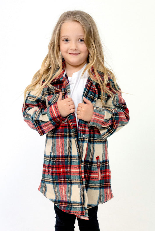 Kid's Shacket Winter Tartan
