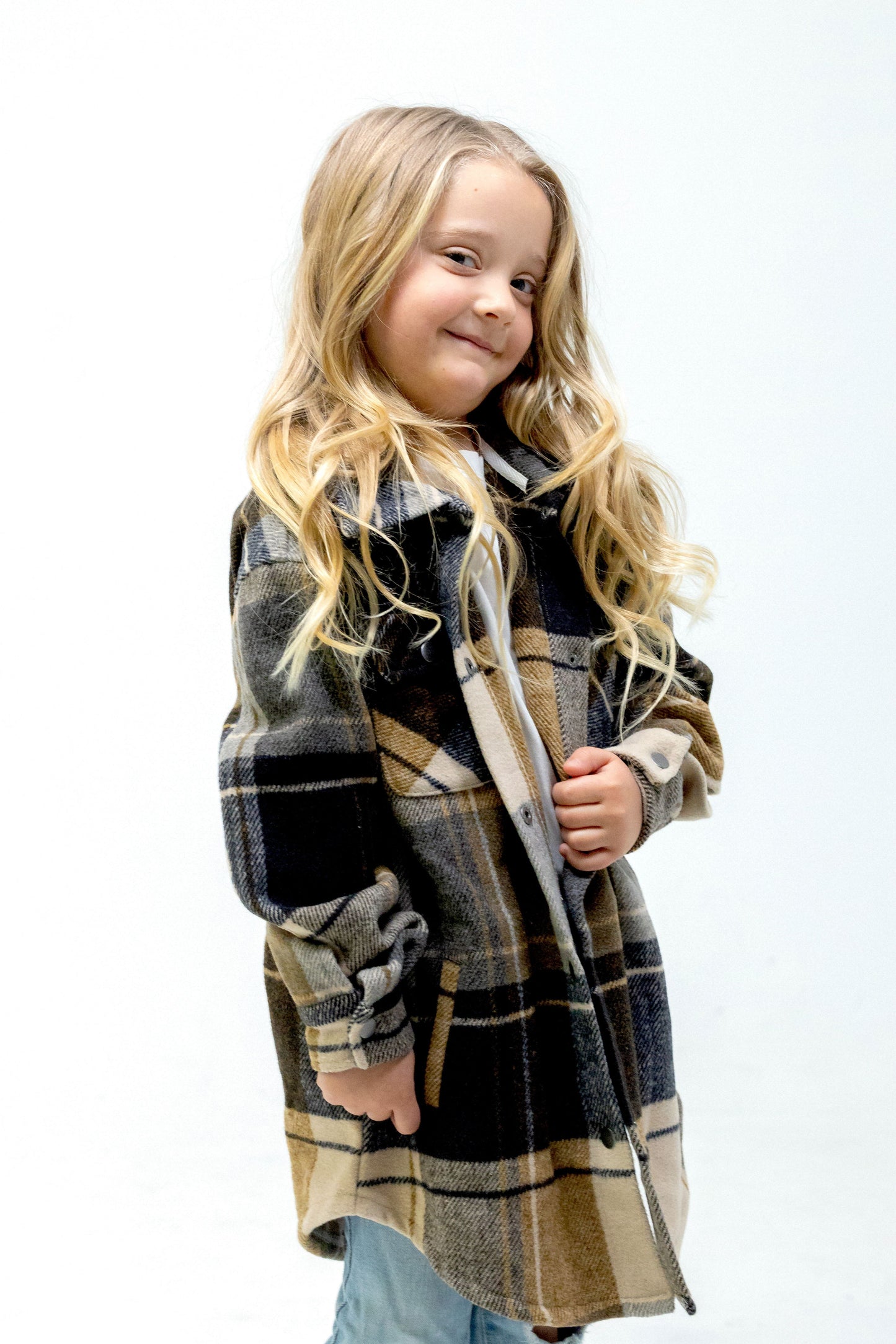 Kid's Shacket Oregano Tartan