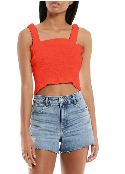 Women's Smocked Square Neck Tank