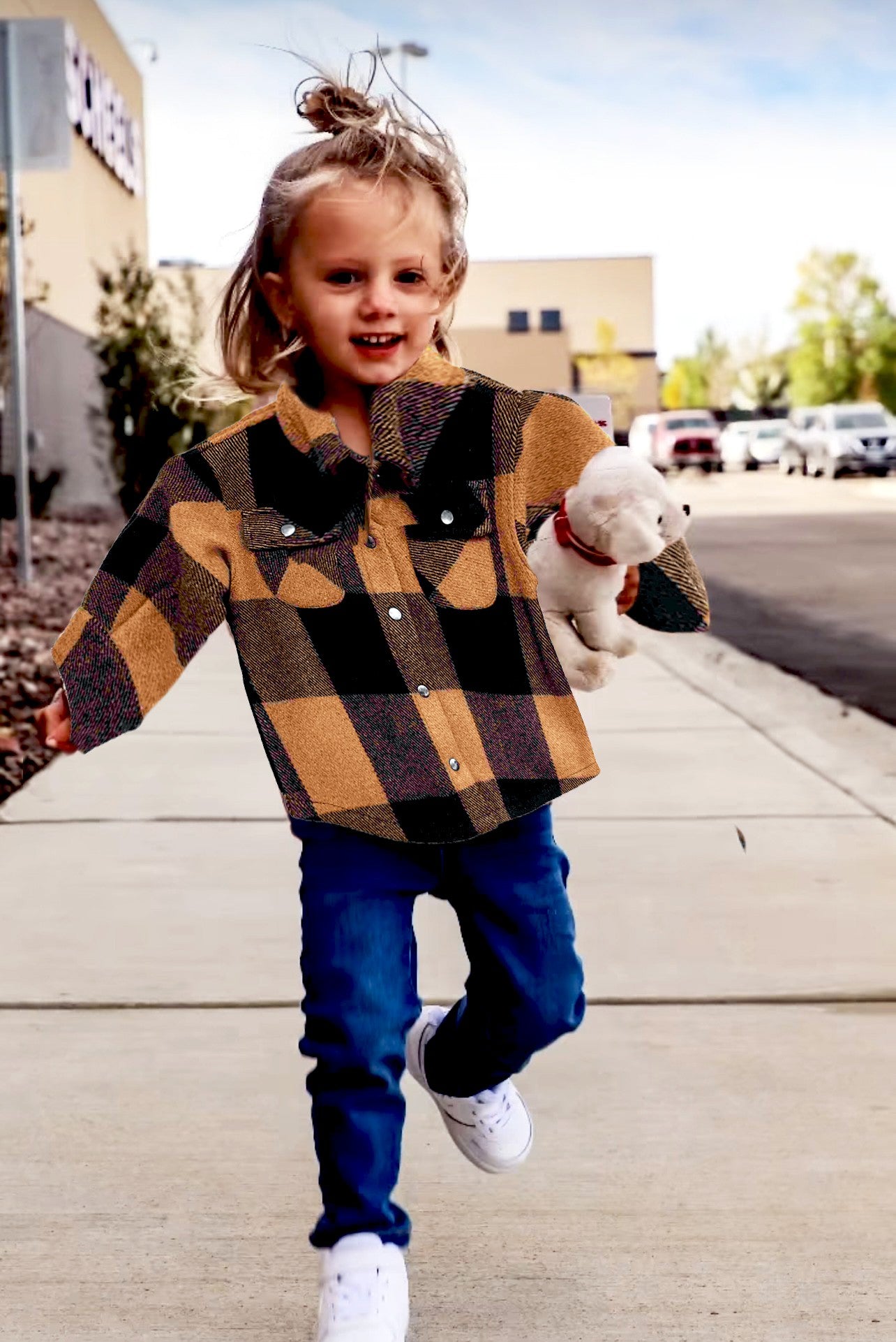 Kid's Shacket Butterscotch Plaid