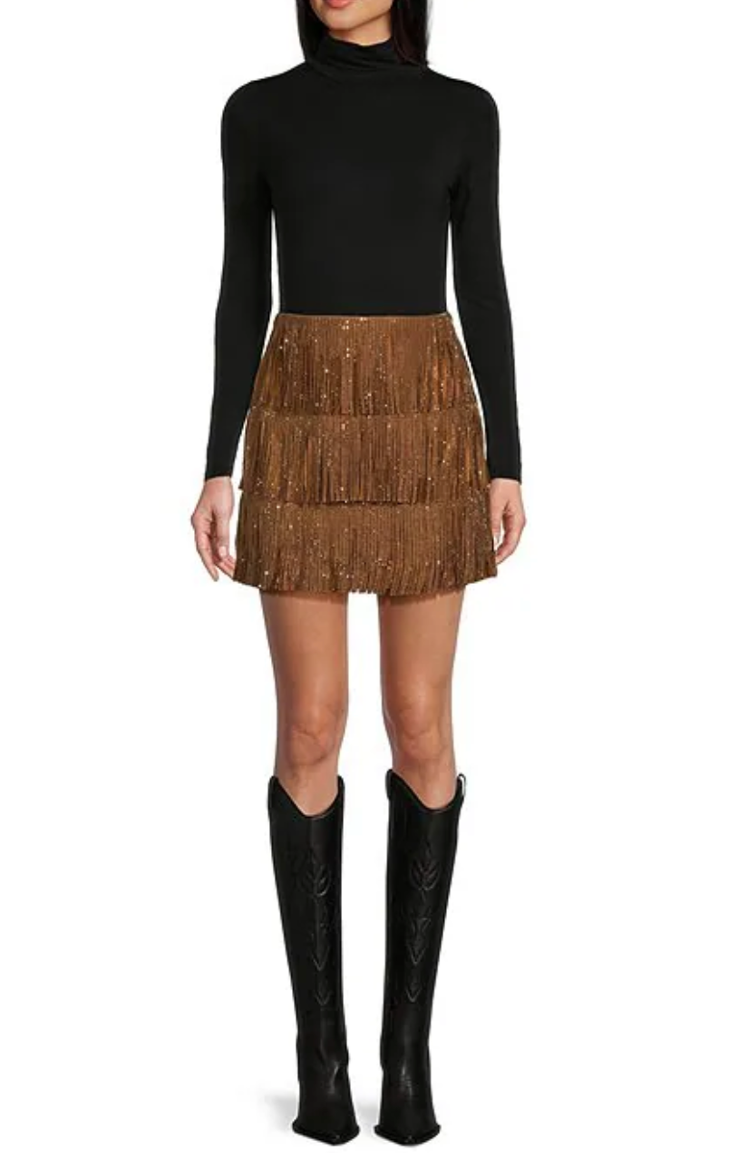 Women's Fringe Rhinestone Skirt image 3