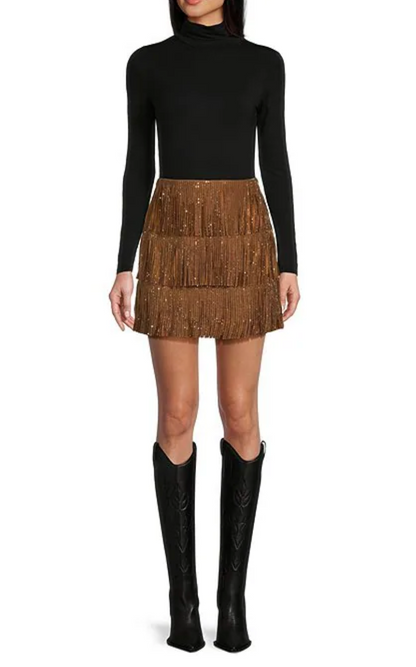 Women's Fringe Rhinestone Skirt image 3