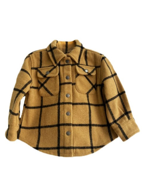 Kid's Shacket Tan Plaid image 0