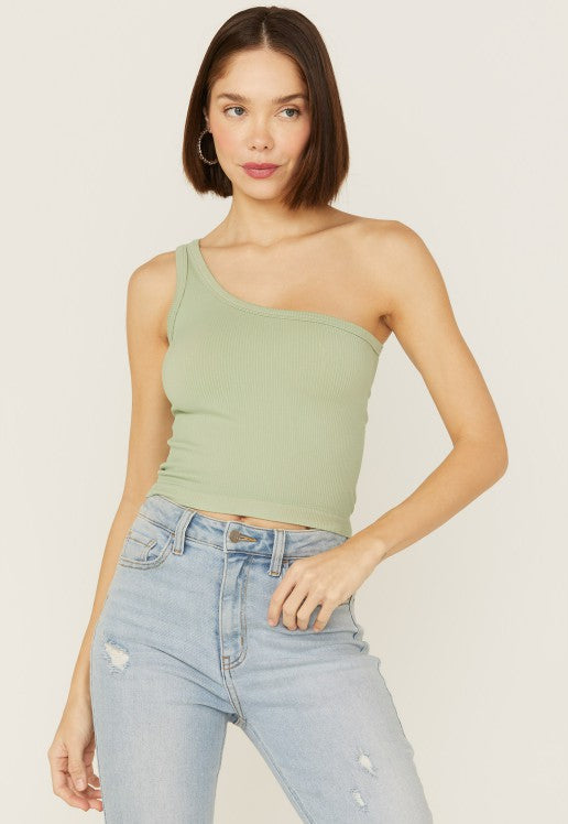 One Shoulder Top Cognac image 6