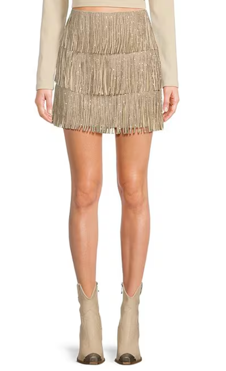 Women's Fringe Rhinestone Skirt image 9