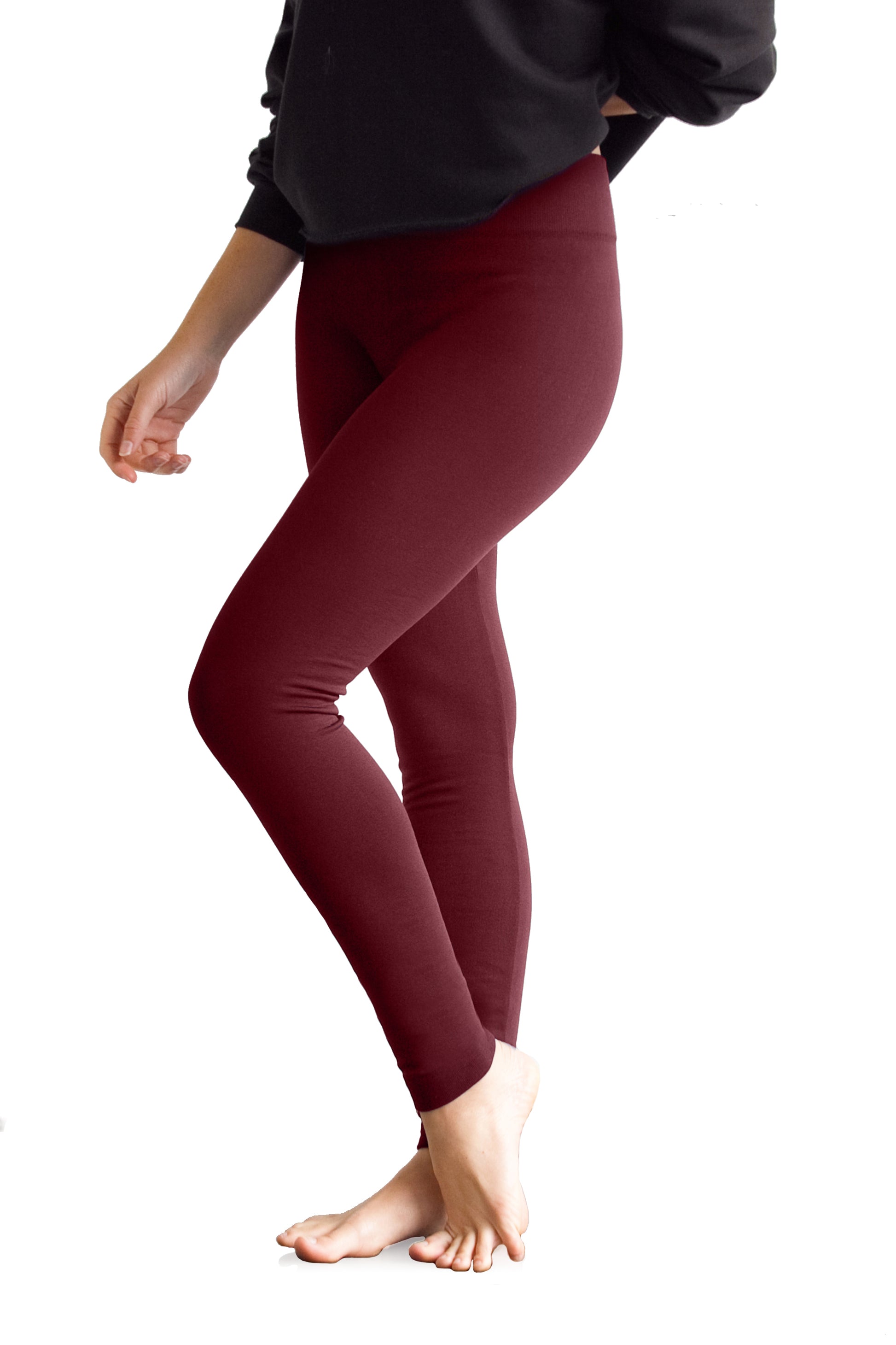 Solid Fleece Lined Leggings image 9